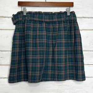 American Eagle Green Plaid Mini Skirt Size Large thumbnail 3