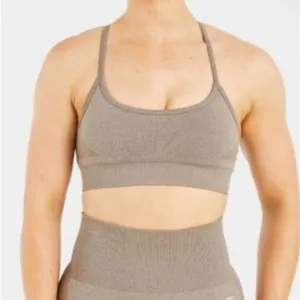 NWT AYBL Empower Seamless Sports Bra Sz XS Taupe Marl thumbnail 1
