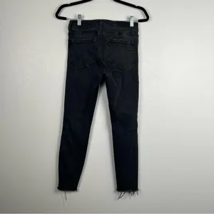 Paige Skinny‎ Jeans Black Raw Hem Sz 26 thumbnail 2