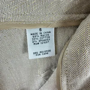 Bill Blass Vintage Womens Beige Gold Metallic Herringbone Wide Leg Dress Pants 6 thumbnail 7