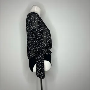 Forever 21- Black Floral Body Suit thumbnail 4