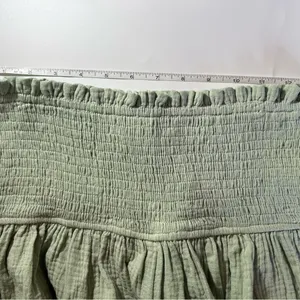 Entro Cotton Smocked Shorts Size Medium 100% Cotton Pistachio thumbnail 2
