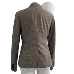 GAP Vintage 90s Wool Blazer Academia Brown Check Y2K thumbnail 7