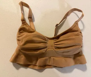 SKIMS seamless sculpting bralette distinctive ruched cup detailing tan large thumbnail 1