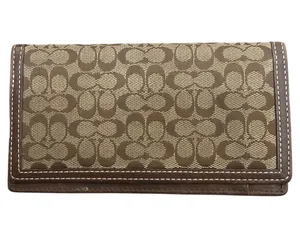 Coach Vintage Signature Checkbook Bifold Wallet PRICE FIRM thumbnail 1