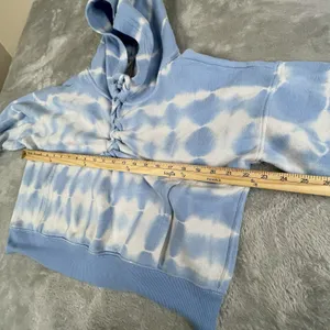 Fp‎ Movement Free People Blue White Tie Dye Pullover Sweatshirt Hoodie Womens M thumbnail 5