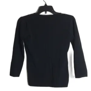 Vtg JAC black embroidered stretch‎ top size small bobo fall thumbnail 9