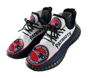 New England Patriots Sneakers Womens 37 White Navy Red NFL‎ Fan Gear Knit Shoes thumbnail 1