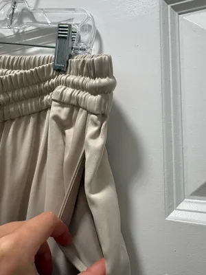 Zara Cream Satin Pants thumbnail 4