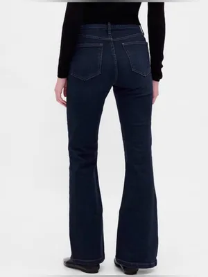 GAP 70's High Rise Flare Jeans in Dark Wash 28 thumbnail 2