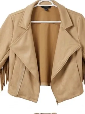 Trendy Tan Suede Fringe Cropped thumbnail 1