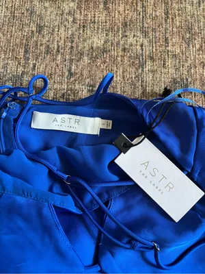 Astr the Label Inara Blue Satin Mini Dress Size Small thumbnail 11