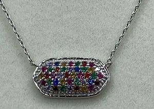 Fresh & Co CZ white gold dipped choker 15” & 2” extender thumbnail 1