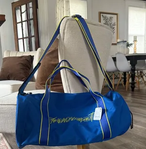 Free People Blue and Yellow Travel Bag Good Sport Duffle Bag Gym thumbnail 1