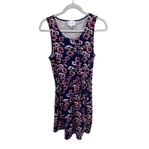 French Grey Women's‎ Small Blue Floral Sleeveless Fit & Flare Dress thumbnail 3
