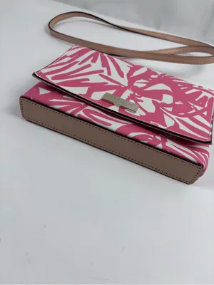 Kate Spade New York Crossbody Bag Pink White Palm Leaf Print thumbnail 4