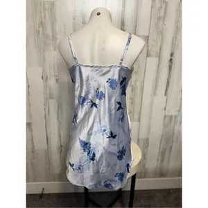 Vintage New Private Luxuries Blue Floral Nightgown Size Med thumbnail 4