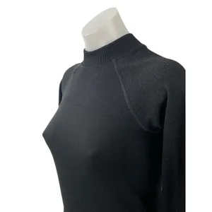 Lululemon Black Wool Long Sleeve Slim Yoga Gym Athletic Activewear T-Shirt Top S thumbnail 2