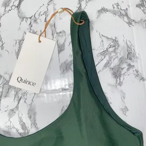 NWT Quince Palm Green Italian Tank Bikini Swim Suit Top Women's Size Medium thumbnail 4