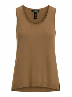 Lauren Ralph Lauren Tan Cotton Knit Sweater Tank Top M thumbnail 2