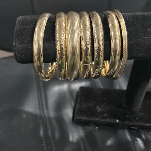 Elegant Gold Fashion Bangle Bracelet Set of 7 thumbnail 2