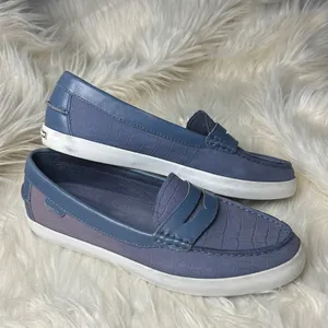 Cole Haan Penny Loafers Women's Size 8.5 B Nantucket Loafer Blue Crocodile thumbnail 2