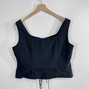 Scarlet Darkness Renaissance Size Corset Vest 2XL Black Lace-Up Goth Steampunk thumbnail 2