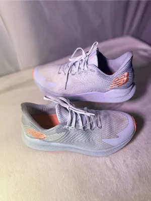 New Balance Women's Light Blue Sneakers with Coral Accents thumbnail 3