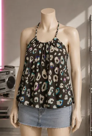American Eagle Y2K Halter Tank Built In Shelf Bra Large thumbnail 1