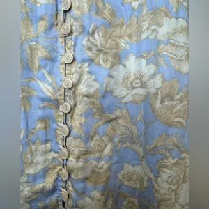 Rebecca Taylor Short‎ Sleeve Satin Leaf Floral 100% Cotton Maxi Dress Size 8 thumbnail 5