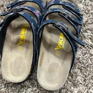 Viking Sandals Womens 37 Banff Slip On Slides Multicolor Buckle Casual Denim thumbnail 7