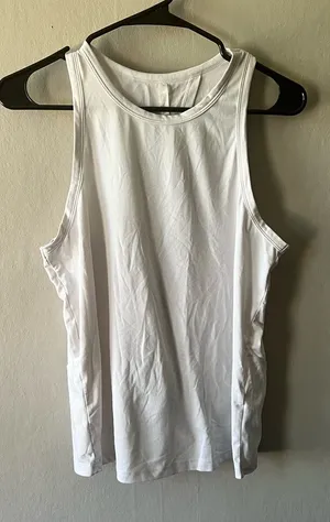 Fabletics White Dry-Flex Twisted Open Back Tank Size Small thumbnail 1