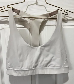 Lululemon White Break Free Activewear Sports Bra Nulux Size 12 Athleisure thumbnail 1