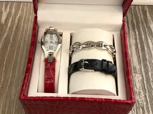 Coldwater Creek NIB Wristwatch Set W Interchangeable Leather & Chain Straps thumbnail 3