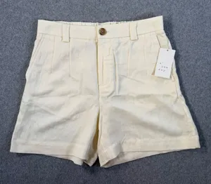 A New Day High Rise Shorts Women's 6 Beige Pleated Front Pockets Summer New thumbnail 1