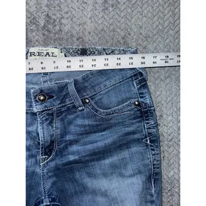 Ariat REAL Denim Women's Blue Medium Wash Straight Jeans Size 31‎ Short thumbnail 7