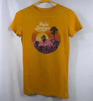 Aeropostale Palm Springs Graphic Tee Small Mustard thumbnail 1