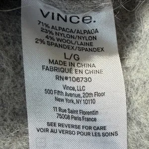 Vince Grey Alpaca Blend Fuzzy Crew Neck Sweater‎ Large L/G Heathered Knit thumbnail 6