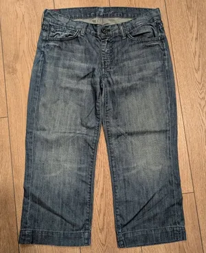 👖7 For All Mankind Womens 28 Dojo Jeans Light Wash Lightweight Crop Capri thumbnail 1