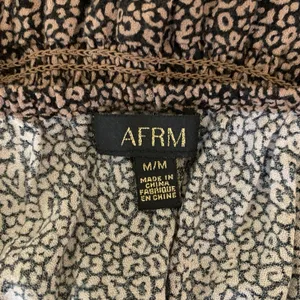 AFRM Brown Ditsy Leopard Print Square Neck Long Sleeve Midi Dress Boho M thumbnail 4