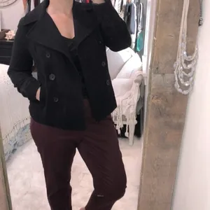 OLD NAVY size small black wool blend blazer coat thumbnail 2