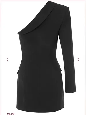 House of CB FEBE Black Crepe One Sleeved Tuxedo Dress thumbnail 9