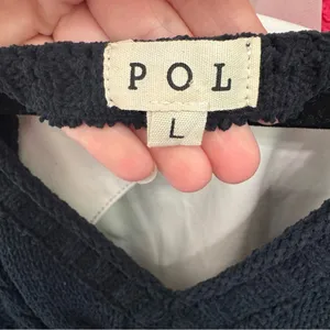 POL Black Enola Open Tie Back Oversized Sweater Size Large thumbnail 5