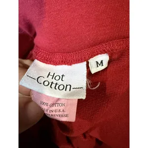 Hot Cotton 100% Cotton Pull On Straight Leg Pants Women Sz M Red Lagenlook thumbnail 4