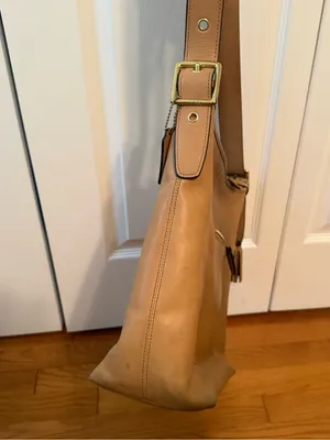 Vintage Coach Legacy Tassel Bucket Bag in Tan Leather thumbnail 6