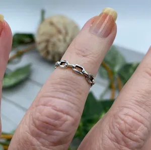 Cable Link Sterling Silver Toe Ring thumbnail 1