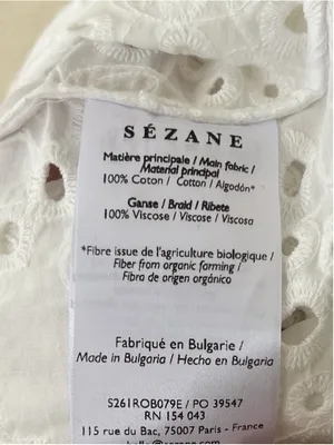 Sezane Adele Short Sleeve Embroidered Midi Dress Eyelet Collar Ecru FR 36 US 4 thumbnail 12