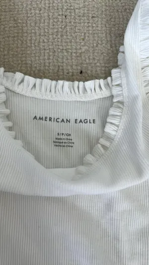 American Eagle ruffle strap cropped tank thumbnail 2