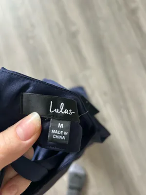 New Lulus Headed Out Tonight Navy Blue Satin Halter Swing Dress Medium MSRP $58 thumbnail 10
