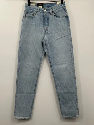 Levis 501 81 Jeans Womens 25x31 NWT Light Indigo Pattern High Rise $128‎ thumbnail 3
